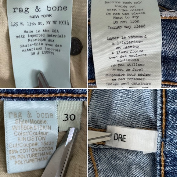 rag & bone | Dre Cropped Slim Boyfriend Jeans | 30 - Picture 10 of 11
